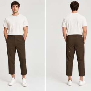 Alo Yoga Co-Op Cropped Tech Trouser Men's M Espresso Brown M5134R Nylon Pant